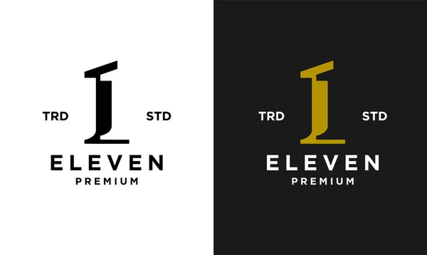 Eleven Initial Number Icon Design Logo Minimal Template — Image vectorielle