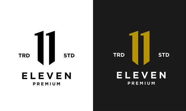 Eleven Initial Number Icon Design Logo Minimal Template — Image vectorielle