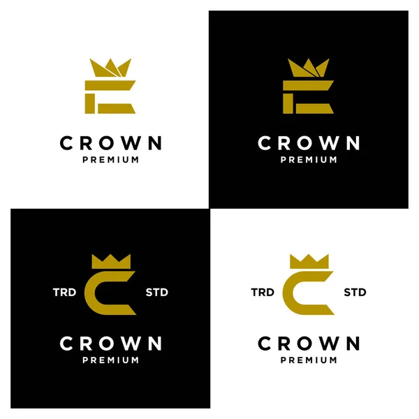 Crown Letter Logo Icon Design Template Modern Set Collection — Stock Vector