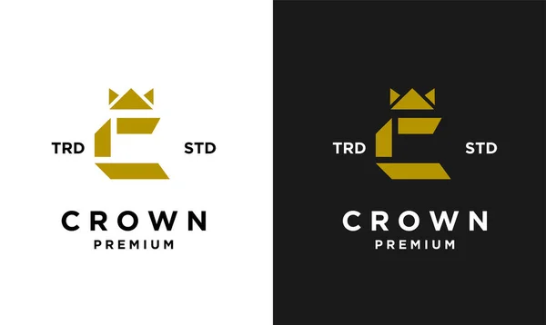 Crown Letter Logo Icon Design Template Modern — Stok Vektör