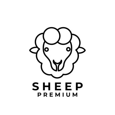 Kara Koyun çizgi logo tasarımı illüstrasyonu