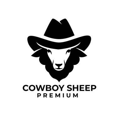 Kara Kovboy Koyun logo tasarımı illüstrasyonu