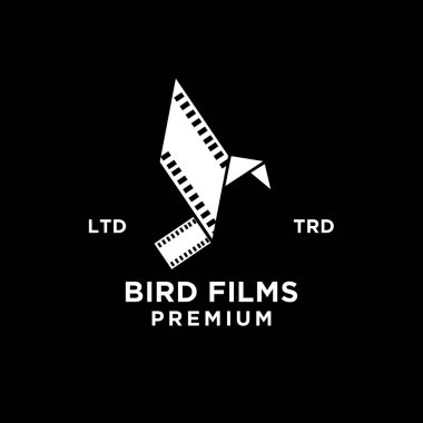 Film strip kuş logo tasarım şablonu