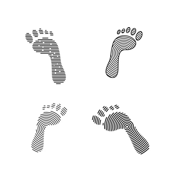 Modèle Illustration Conception Icône Logo Empreinte Numérique — Image vectorielle