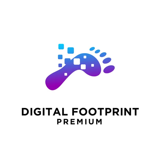 Digital Footprint Logo Icon Design Șablon Ilustrare — Vector de stoc