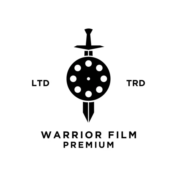 Filmkrijger Logo Pictogram Ontwerp Sjabloon — Stockvector