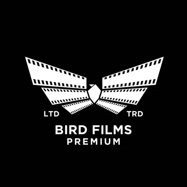 フィルムストリップ鳥のロゴアイコンデザインテンプレート — ストックベクタ