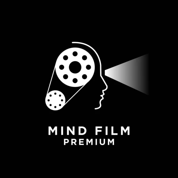 Wzór Ikony Logo Mind Film — Wektor stockowy