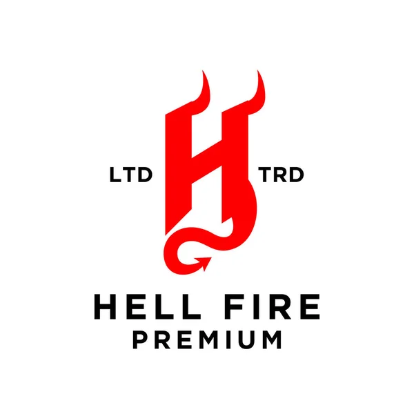 Hell Spear Fire Logo Icon Design Template — Stock Vector