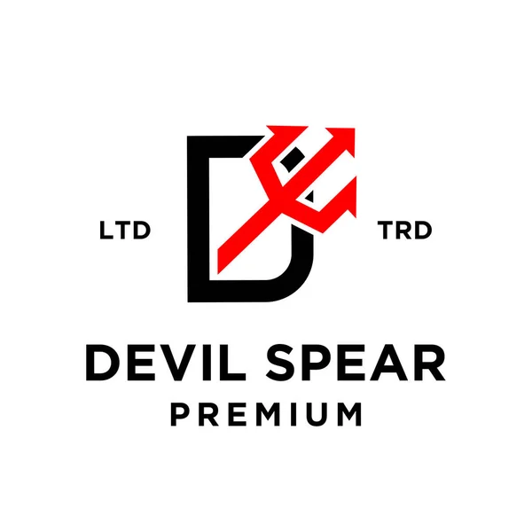 Devil Hell Initial Logo Icon Design Illustration — Stock Vector