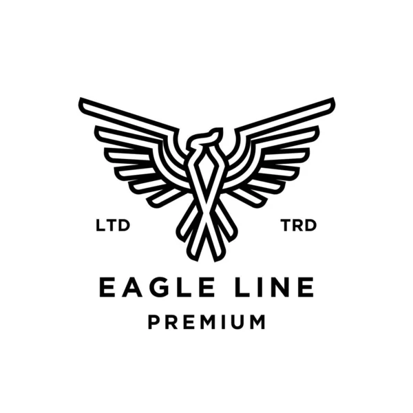 Eagle Line Modelo Ilustração Design Ícone Abstrato — Vetor de Stock