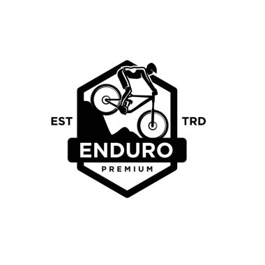 Enduro yokuş aşağı Bisiklet mtb simge tasarımı logo şablonu
