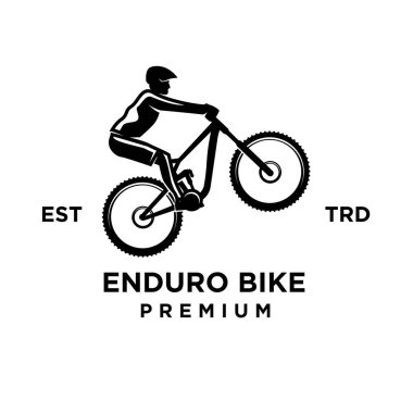 Enduro yokuş aşağı Bisiklet mtb simge tasarımı logo şablonu