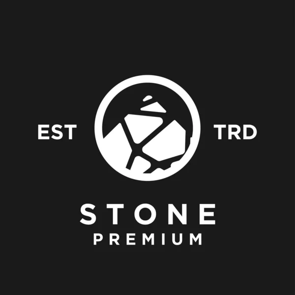 Design Ícone Logotipo Pedra Modelo Ilustração — Vetor de Stock