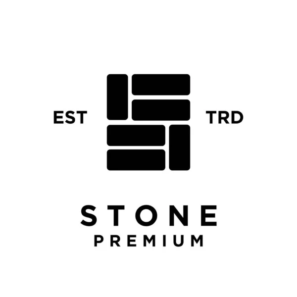 Stenen Initiaal Logo Pictogram Ontwerp Illustratie Template — Stockvector