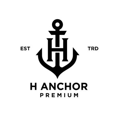 H Anchor harfi ilk tasarım simgesi logosu