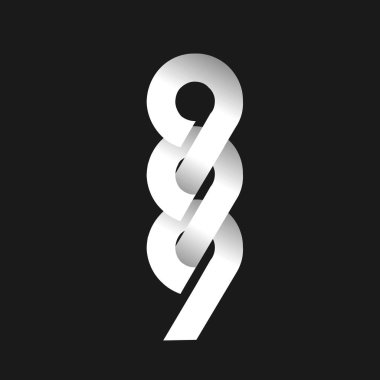 999 monogram harf simgesi dizayn şablonu