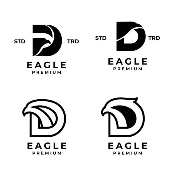 D kartal harf koleksiyonu tasarım illüstrasyonuName