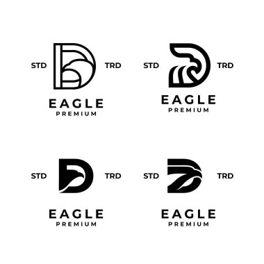 D kartal harf koleksiyonu tasarım illüstrasyonuName