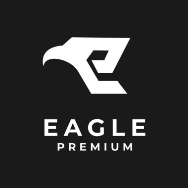 E kartal harf simgesi tasarımı illüstrasyonu