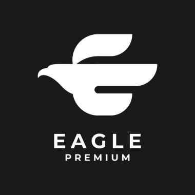 E kartal harf simgesi tasarımı illüstrasyonu