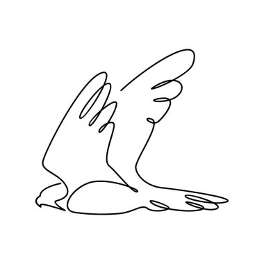 Falcon tek çizgi logo tasarım örnekleme şablonu