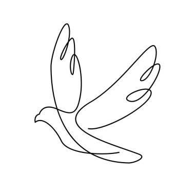 Falcon tek çizgi logo tasarım örnekleme şablonu