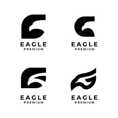 G kartal harfi koleksiyon tasarım illüstrasyon şablonu