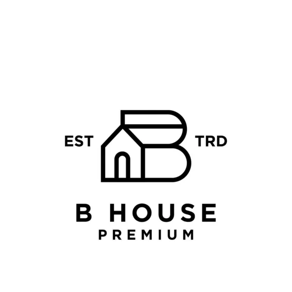 House Minimalistische Linie Logo Symbol Design Vorlage — Stockvektor