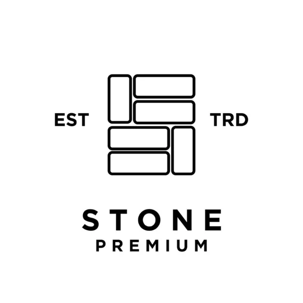Stenen Initiaal Logo Pictogram Ontwerp Illustratie Template — Stockvector