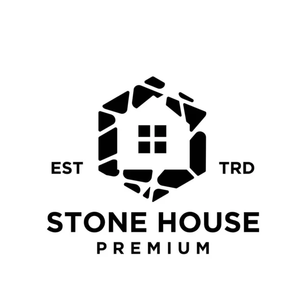 Plantilla Ilustración Diseño Icono Logotipo Stone House — Vector de stock