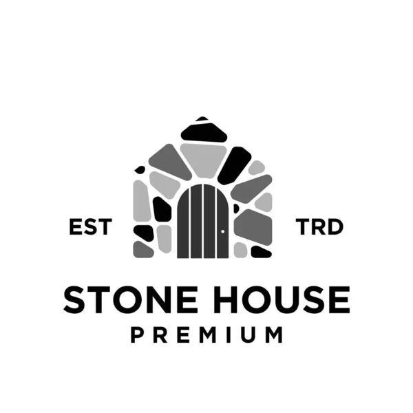 Stein Haus Logo Symbol Design Illustration Vorlage — Stockvektor