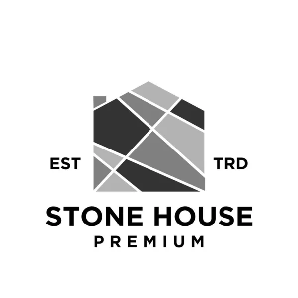 Modelo Ilustração Design Ícone Logotipo Casa Pedra — Vetor de Stock