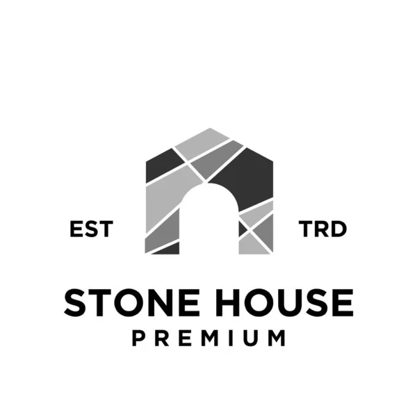 Stone House Logo Icon Design Illustration Template — Stock Vector