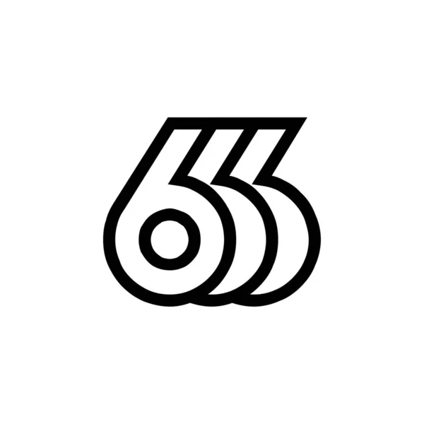 666 Literowa Ikona Monogramu — Wektor stockowy