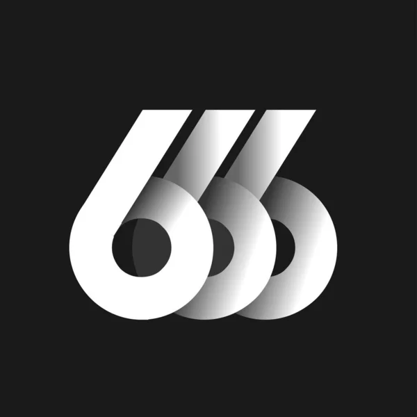 Projeto Ícone Monograma Letra 666 — Vetor de Stock