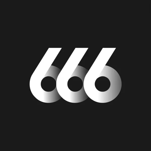 666 Literowa Ikona Monogramu — Wektor stockowy