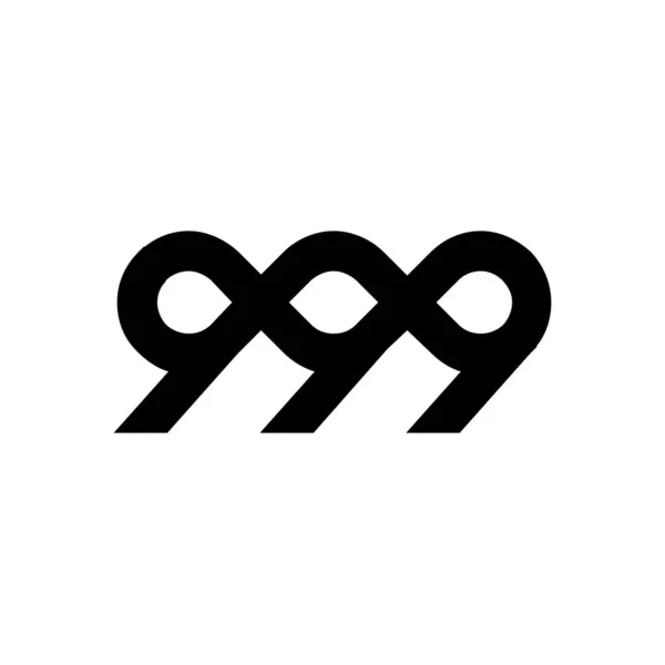 Wzór Ikony Listu 999 Monogram — Wektor stockowy