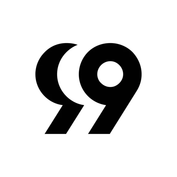 999 Monogram Letter Icon Design Template — Stock Vector