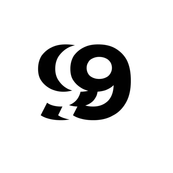 Wzór Ikony Listu 999 Monogram — Wektor stockowy