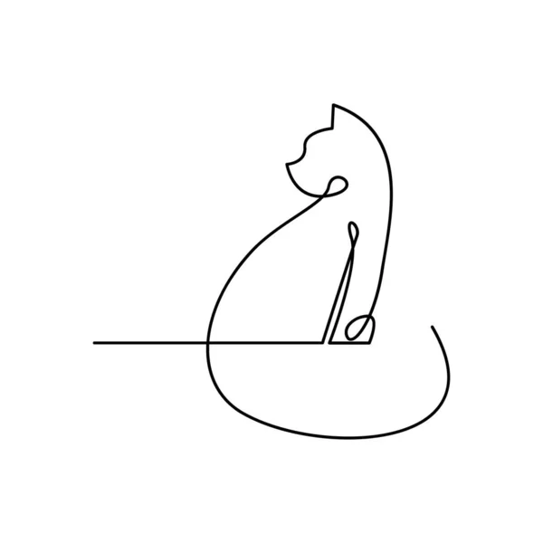Plantilla Ilustración Diseño Icono Línea Única Cat — Archivo Imágenes Vectoriales