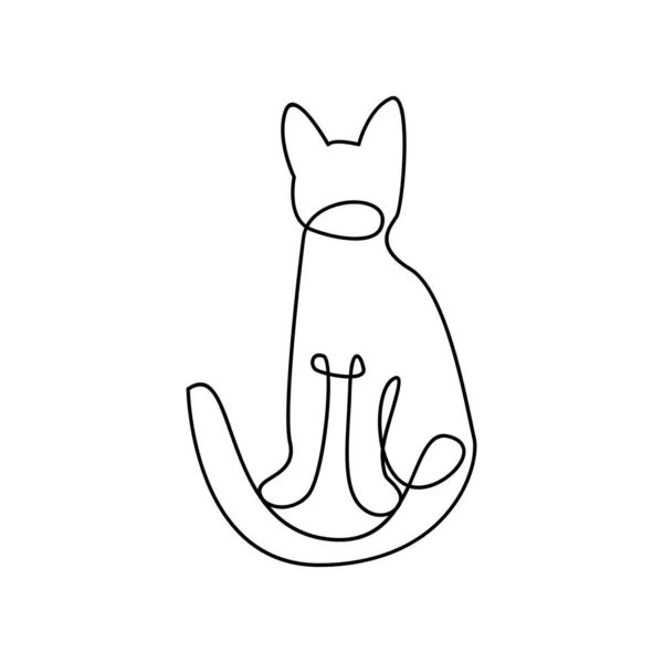 Cat Single Line Icon Design Illustration Template — Stock Vector