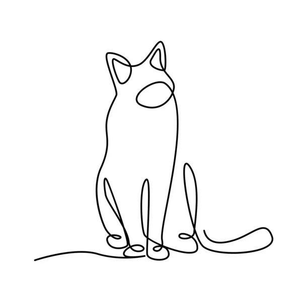 Modelo Ilustração Design Ícone Linha Única Cat — Vetor de Stock