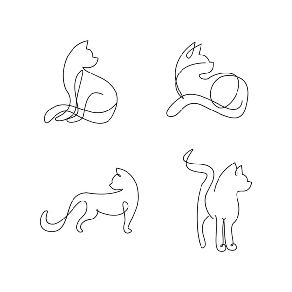 猫单行图标设计图模板 — 图库矢量图片