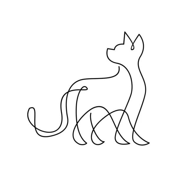Plantilla Ilustración Diseño Icono Línea Única Cat — Archivo Imágenes Vectoriales