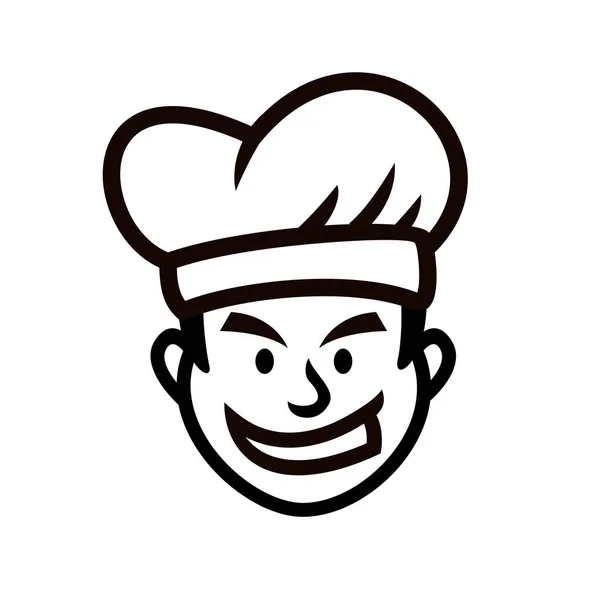 Chef Restaurant Mascotte Icône Design Illustration — Image vectorielle