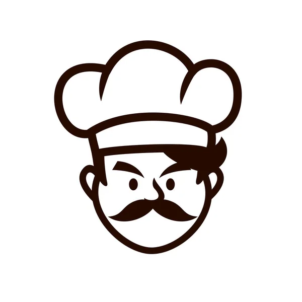 Chef Restaurante Mascota Icono Diseño Ilustración — Archivo Imágenes Vectoriales