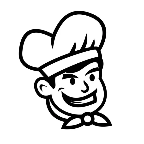 厨师餐厅吉祥物图标设计图解 — 图库矢量图片