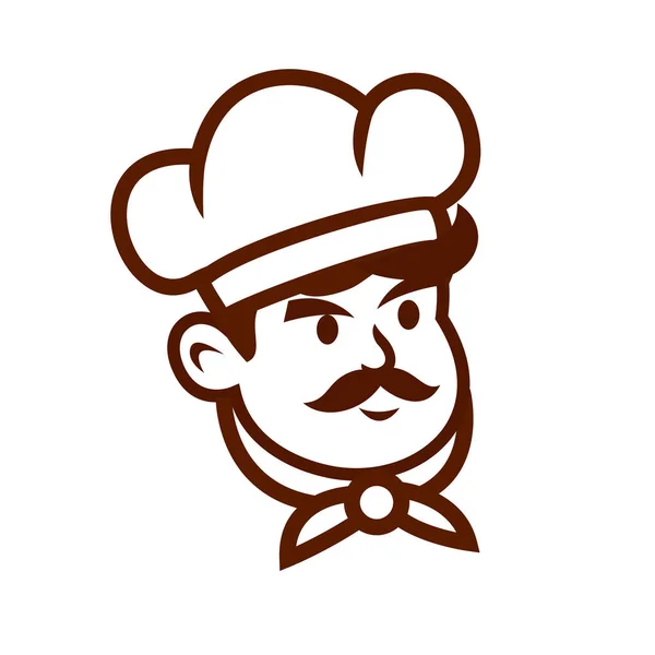 厨师餐厅吉祥物图标设计图解 — 图库矢量图片