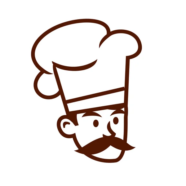 Chef Restaurante Mascota Icono Diseño Ilustración — Vector de stock